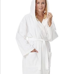 Women's Hooded Classic Bathrobe Turkish Cotton Robe